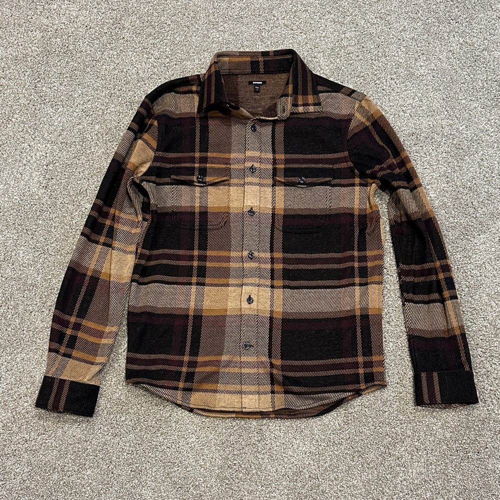 Express Long Sleeve Shirt - Brown and Black
